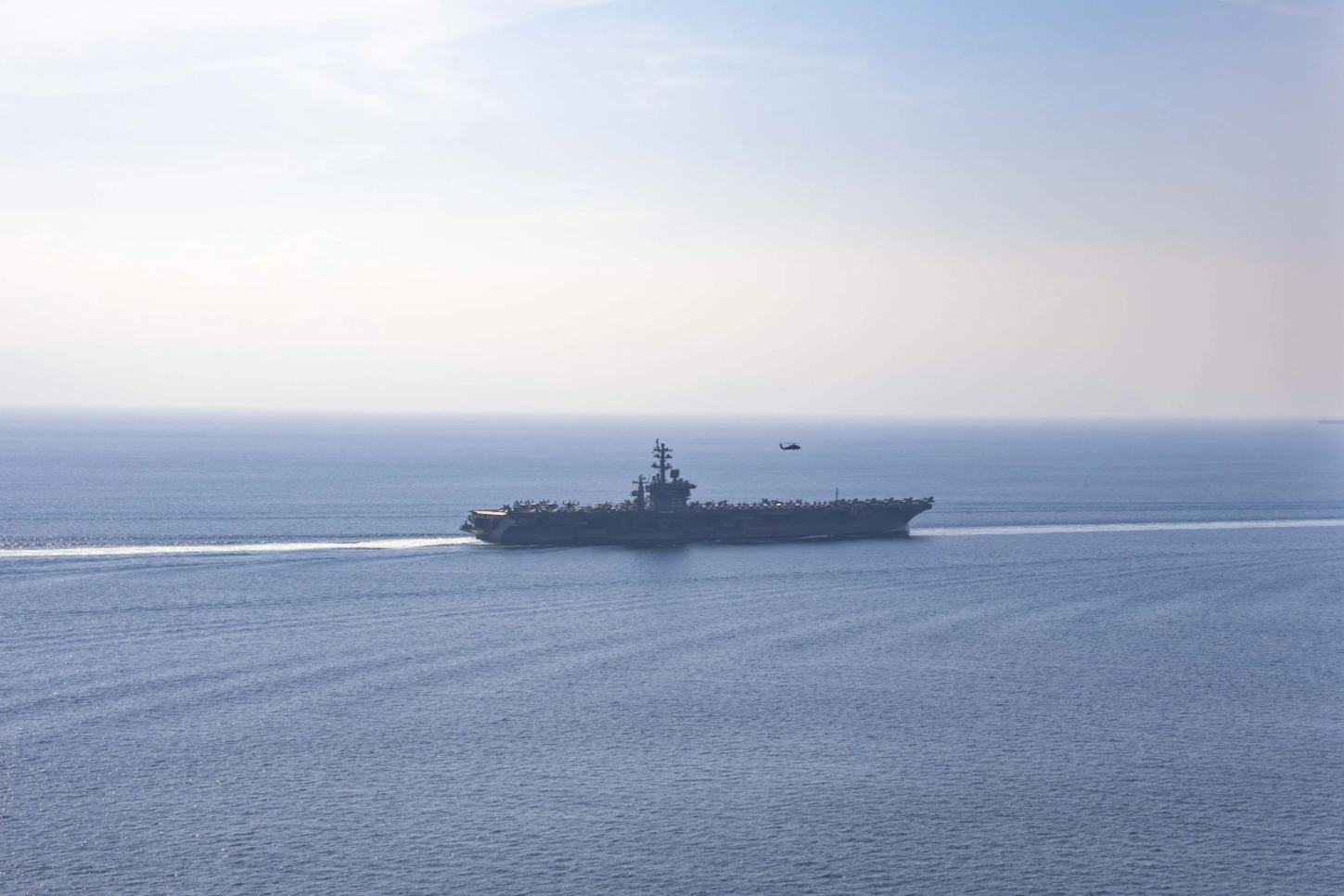 USS Dwight D. Eisenhower transiting the Strait of Hormuz in 2023.